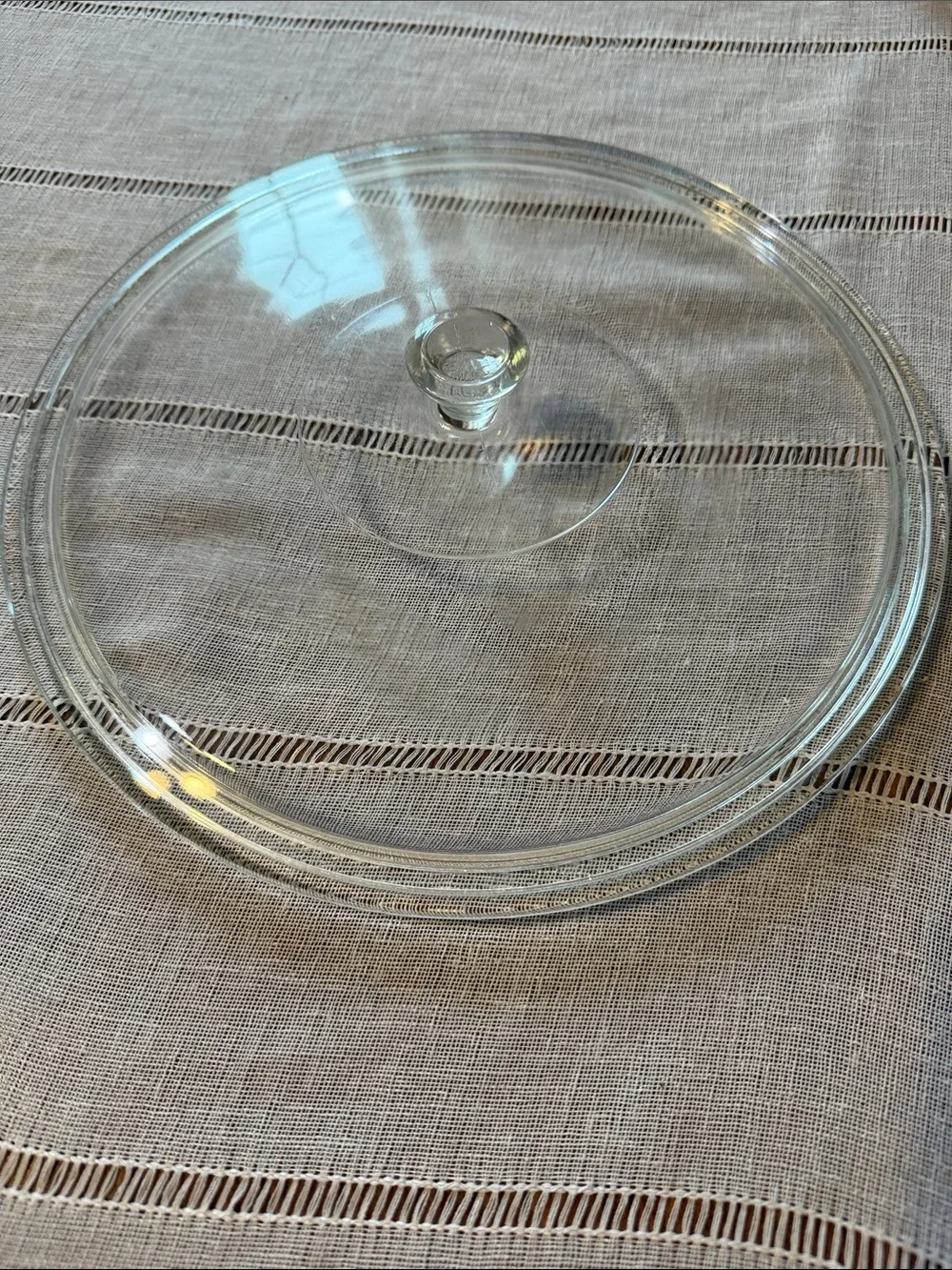 Clear Glass Serving Platter Lid with Knob Pyrex 624c